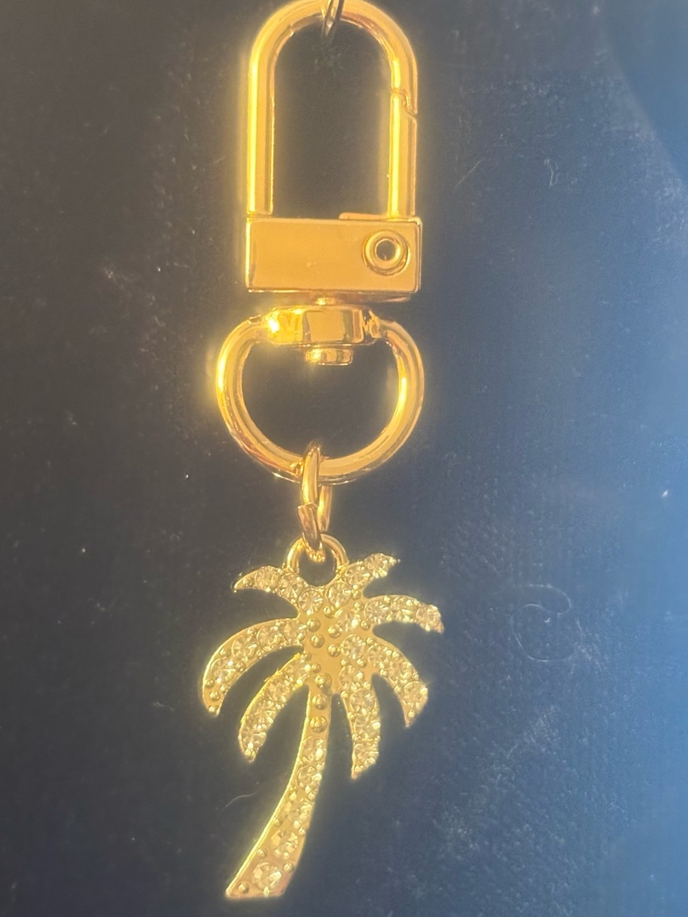 Gold Palm Tree Keychain Charm - Women Accessories